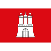 Bandera de Hamburgo 90 x 150 cm en poliéster con ojales metálicos
