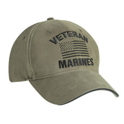 Gorra Vintage VETERAN MARINES verde con bandera de EE. UU.