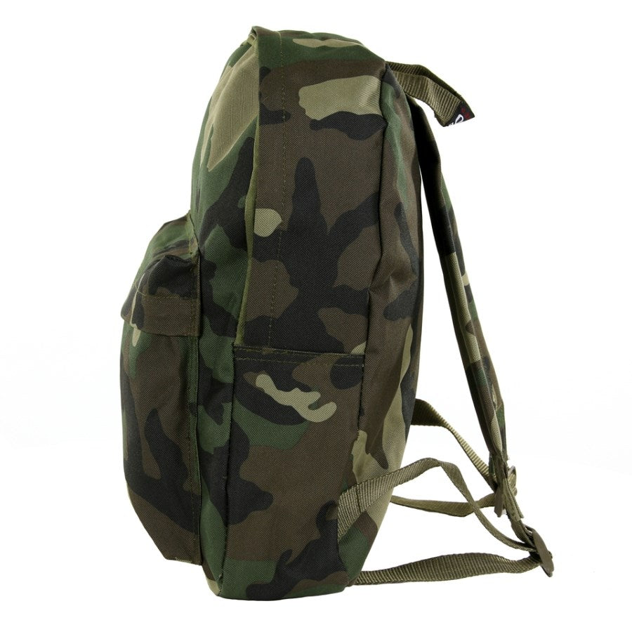 Mochila infantil camuflada DPM con tirantes acolchados y bolsillo exterior con cremallera