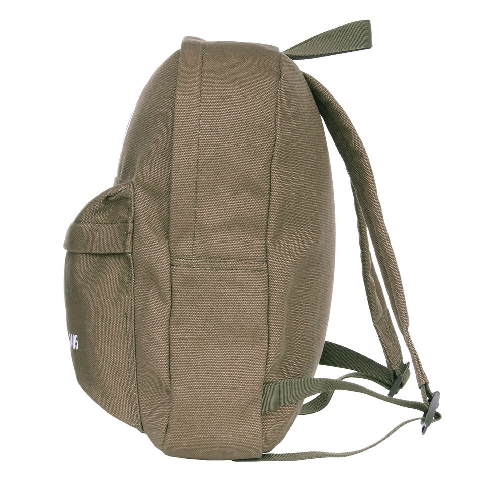 Mochila infantil negra de lona con estampado U.S. Army