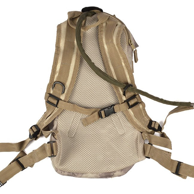 Mochila de hidratación con depósito verde 2,5l, espalda acolchada y bolsillo de malla