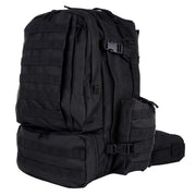 Mochila MOLLE 3-DAYS 101INC negra, diseño modular, hombreras anchas y cierres Fastex