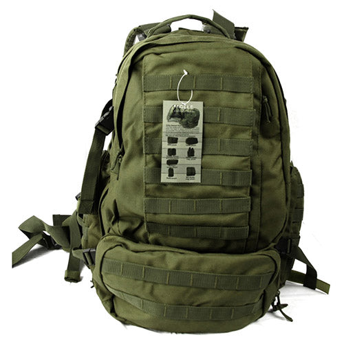 Mochila MOLLE 3-DAYS 101INC negra, diseño modular, hombreras anchas y cierres Fastex