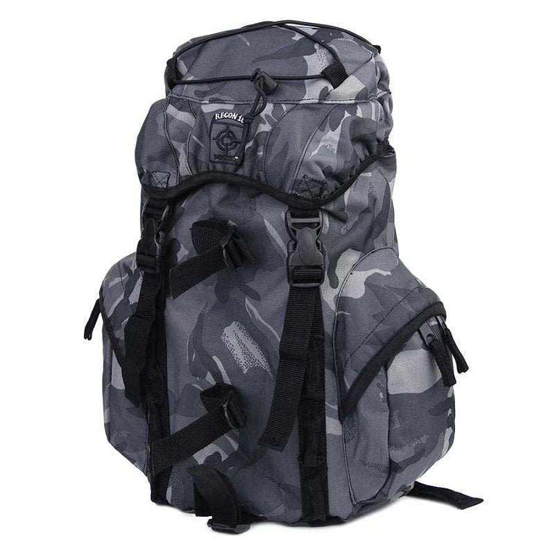 Mochila RECON 15L en patrón ACU DIGITAL, pequeña y espaciosa, con funda para lluvia incluida