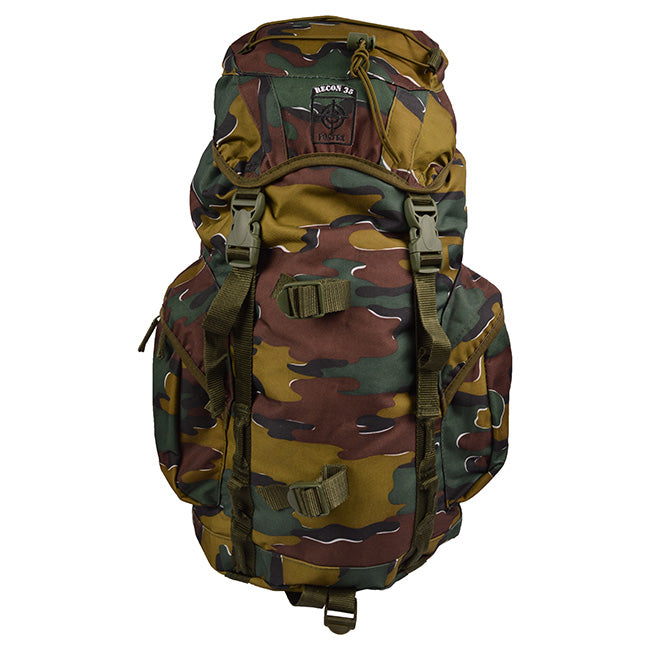 Mochila RECON 35L impermeable camuflaje Jigsaw con tapa y varios bolsillos