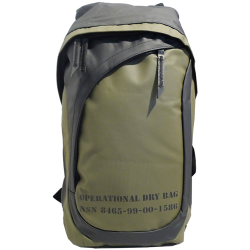 Mochila impermeable Dry Bag Operation verde, PVC, 23x13x40 cm