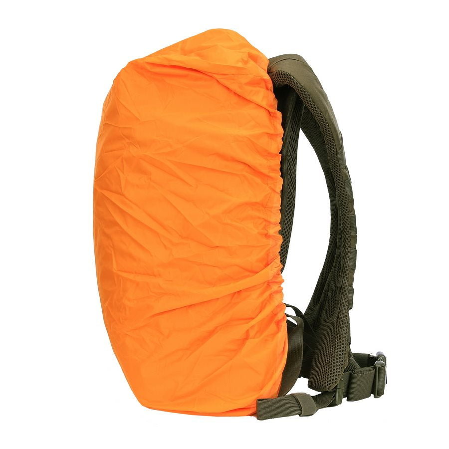 Mochila BUSHMATE PRO negra en Cordura 500D con funda reflectante naranja integrada