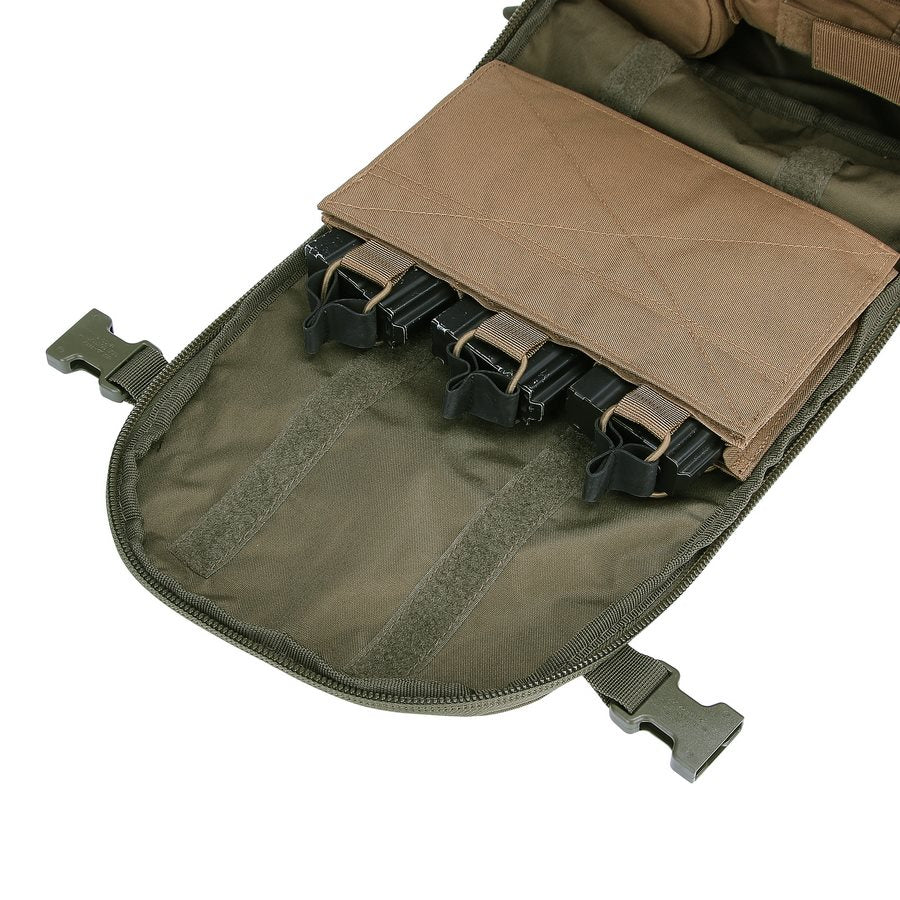 Mochila BUSHMATE PRO negra en Cordura 500D con funda reflectante naranja integrada
