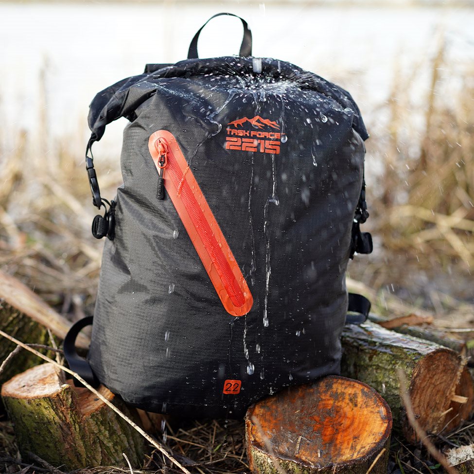 Mochila BEAVERTAIL 22 L impermeable negro/gris vista exterior