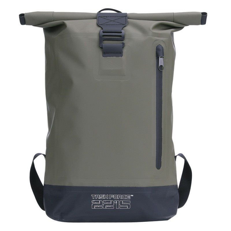 Mochila impermeable URBAN CREEK 18 L verde — PVC resistente y arnés de nylon
