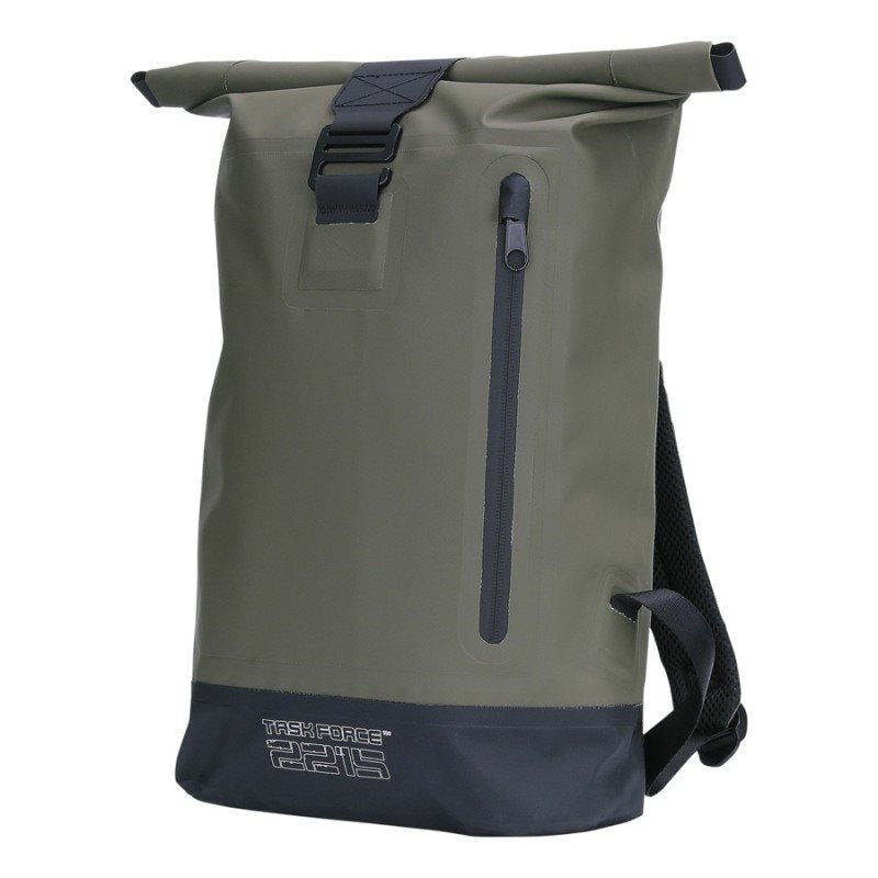 Mochila impermeable URBAN CREEK 18 L verde — PVC resistente y arnés de nylon