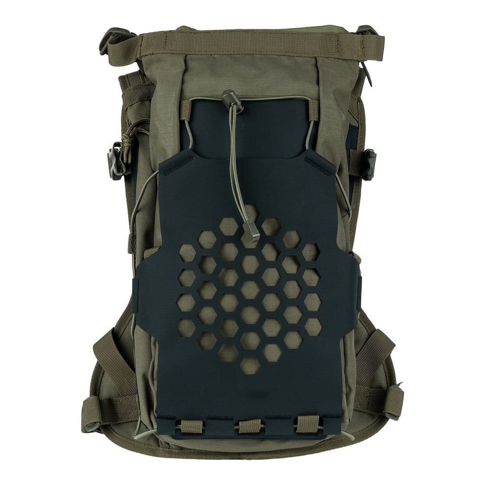 Mochila táctica verde con bolsa de hidratación integrada 2 L