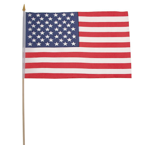 Bandera de Estados Unidos en palo de madera 30 x 45 cm