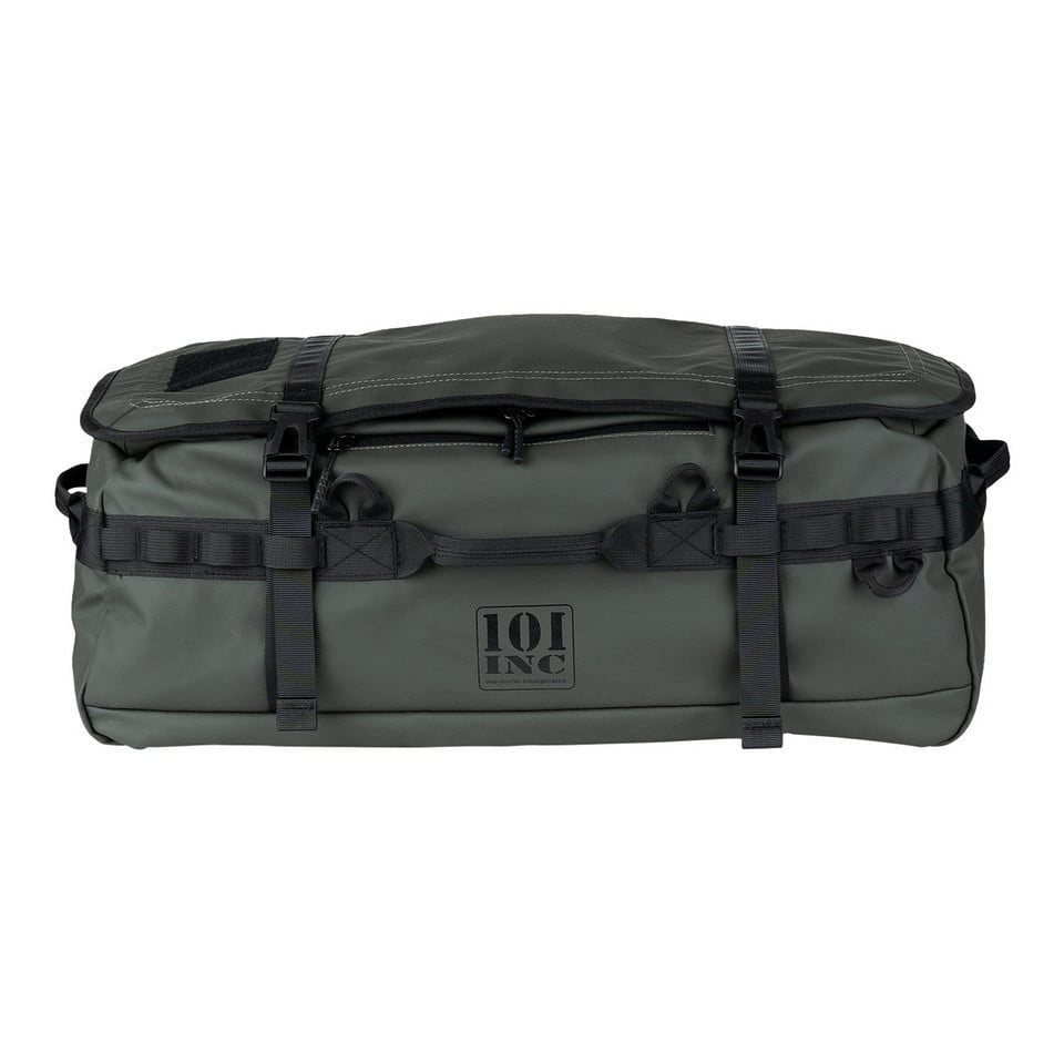 Bolsa de transporte duffle verde 45 litros con correas integradas