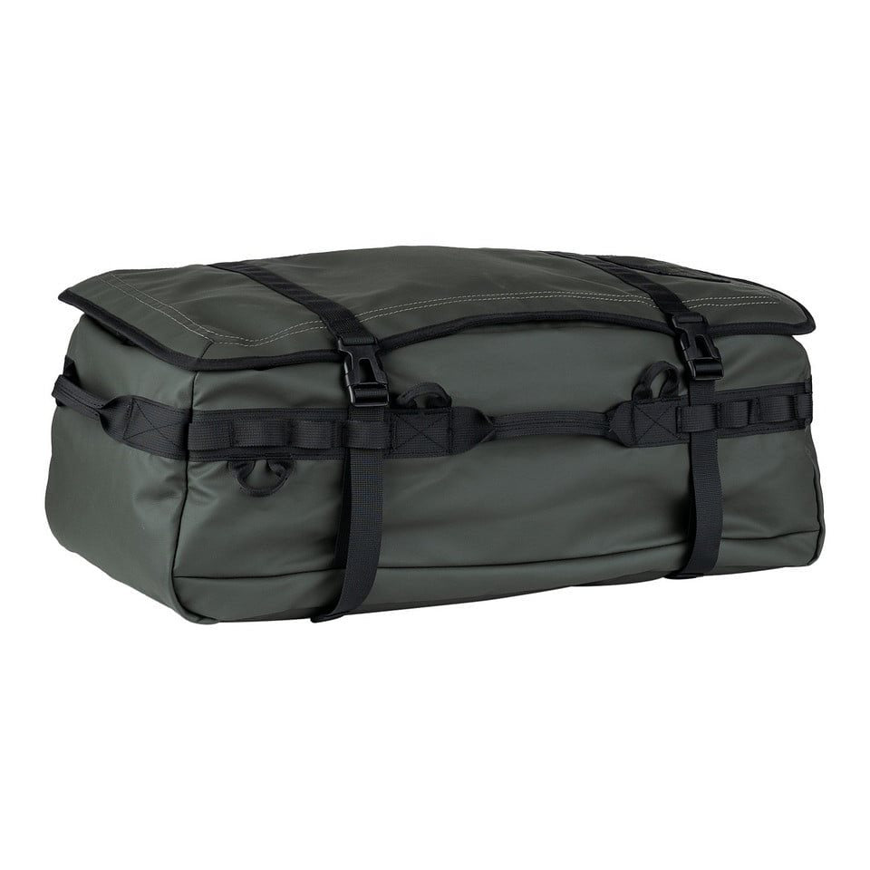 Bolsa de transporte duffle verde 45 litros con correas integradas