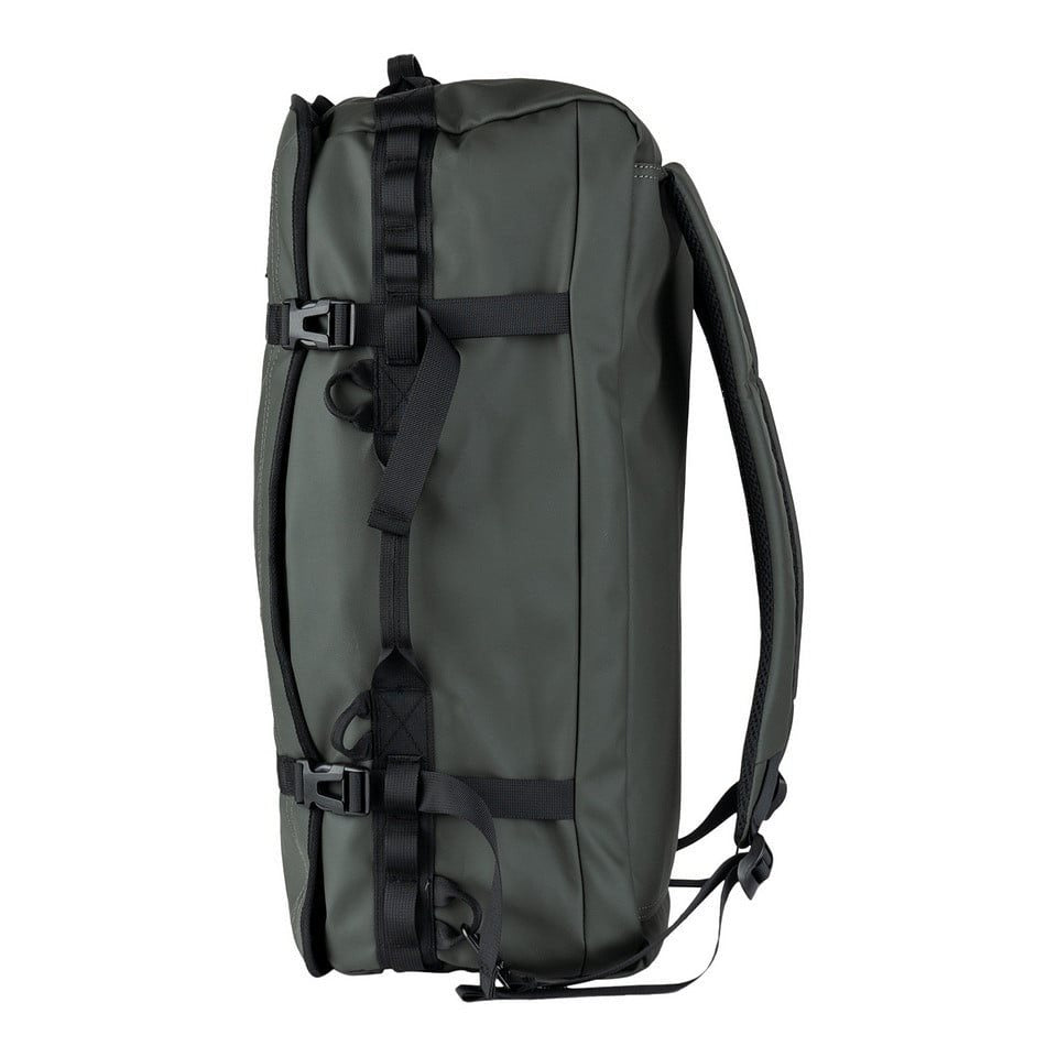 Bolsa de transporte duffle verde 45 litros con correas integradas