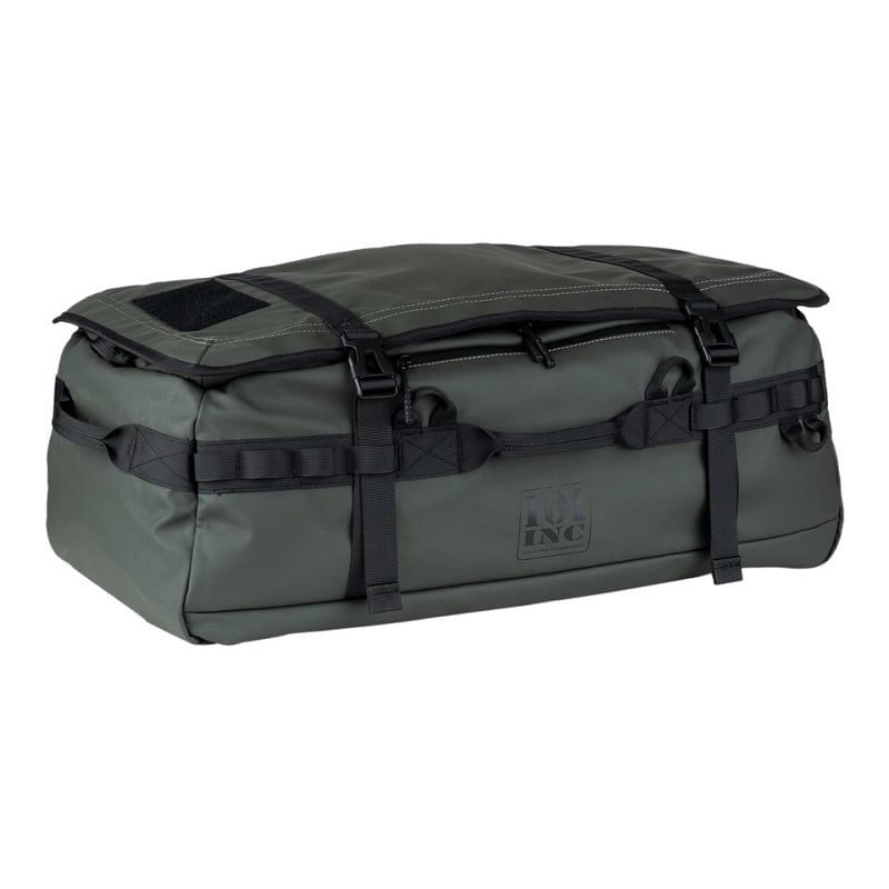 Bolsa de transporte duffle verde 45 litros con correas integradas