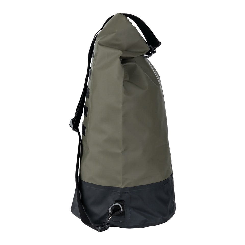 Bolsa náutica MOLLE impermeable verde en PVC 500D con correa ajustable