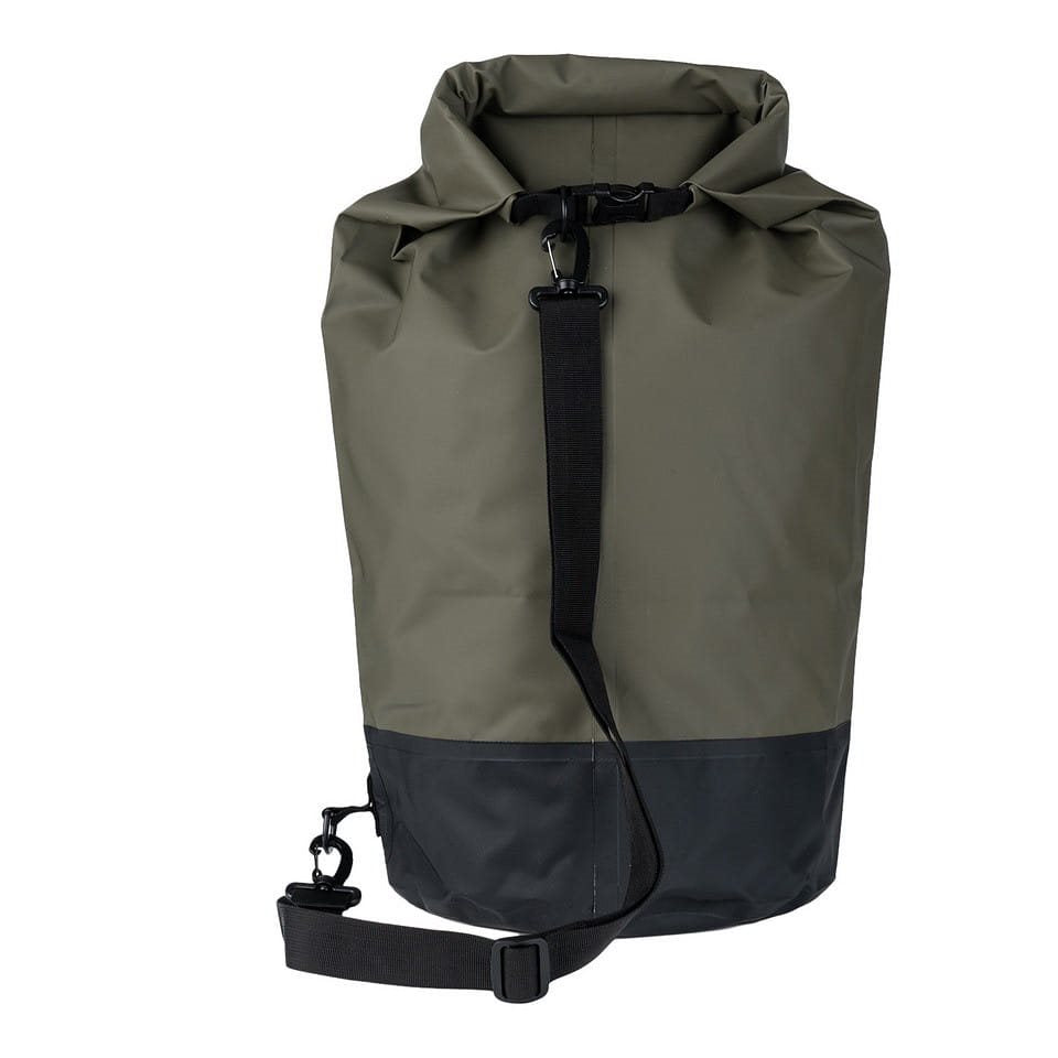 Bolsa náutica MOLLE impermeable verde en PVC 500D con correa ajustable