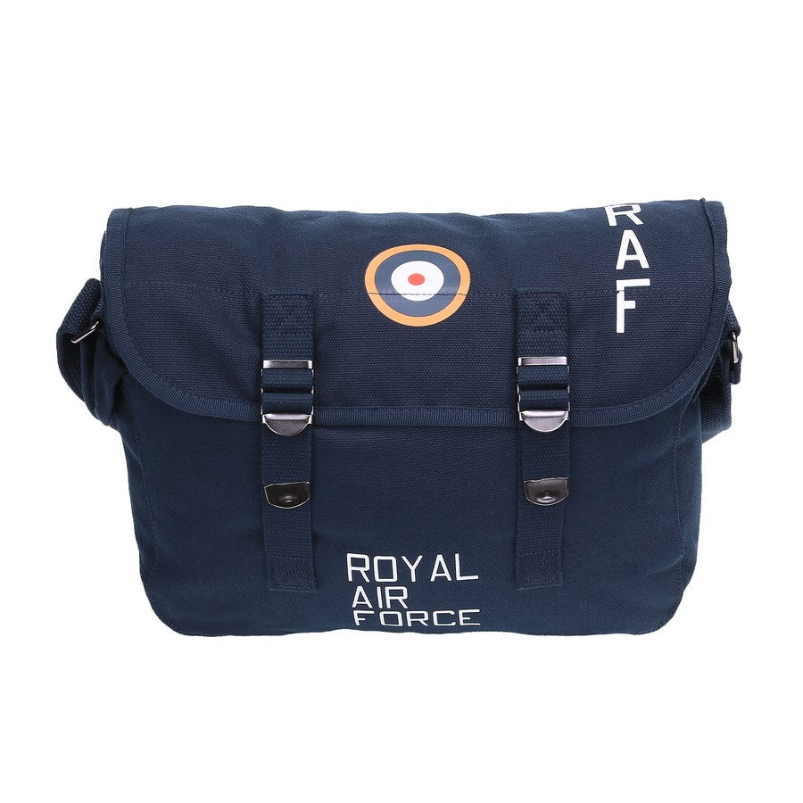 Bolsa bandolera RAF de lona con estampado RAF y correa ajustable, 32 x 12 x 24 cm