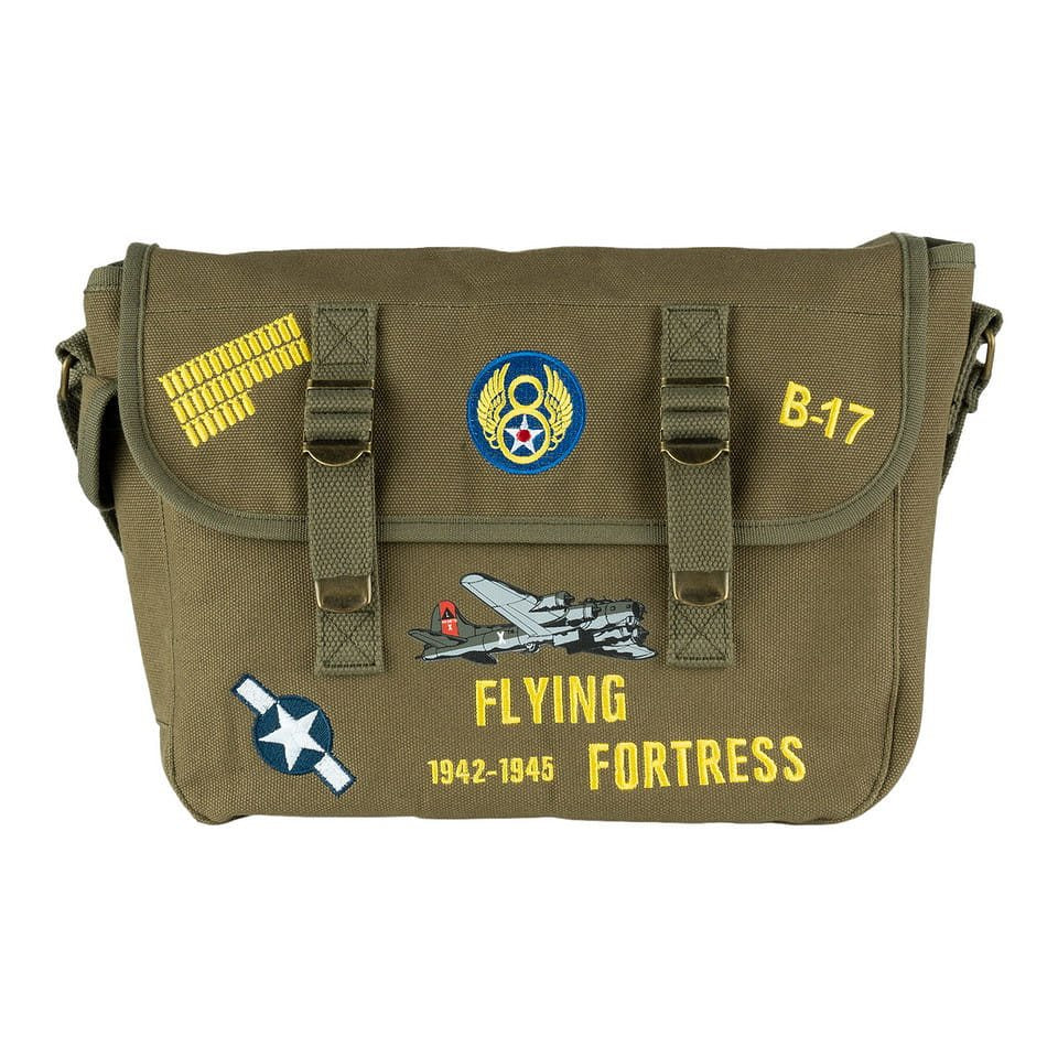 Bolsa bandolera de lona con ilustración del bombardero B-17 Flying Fortress