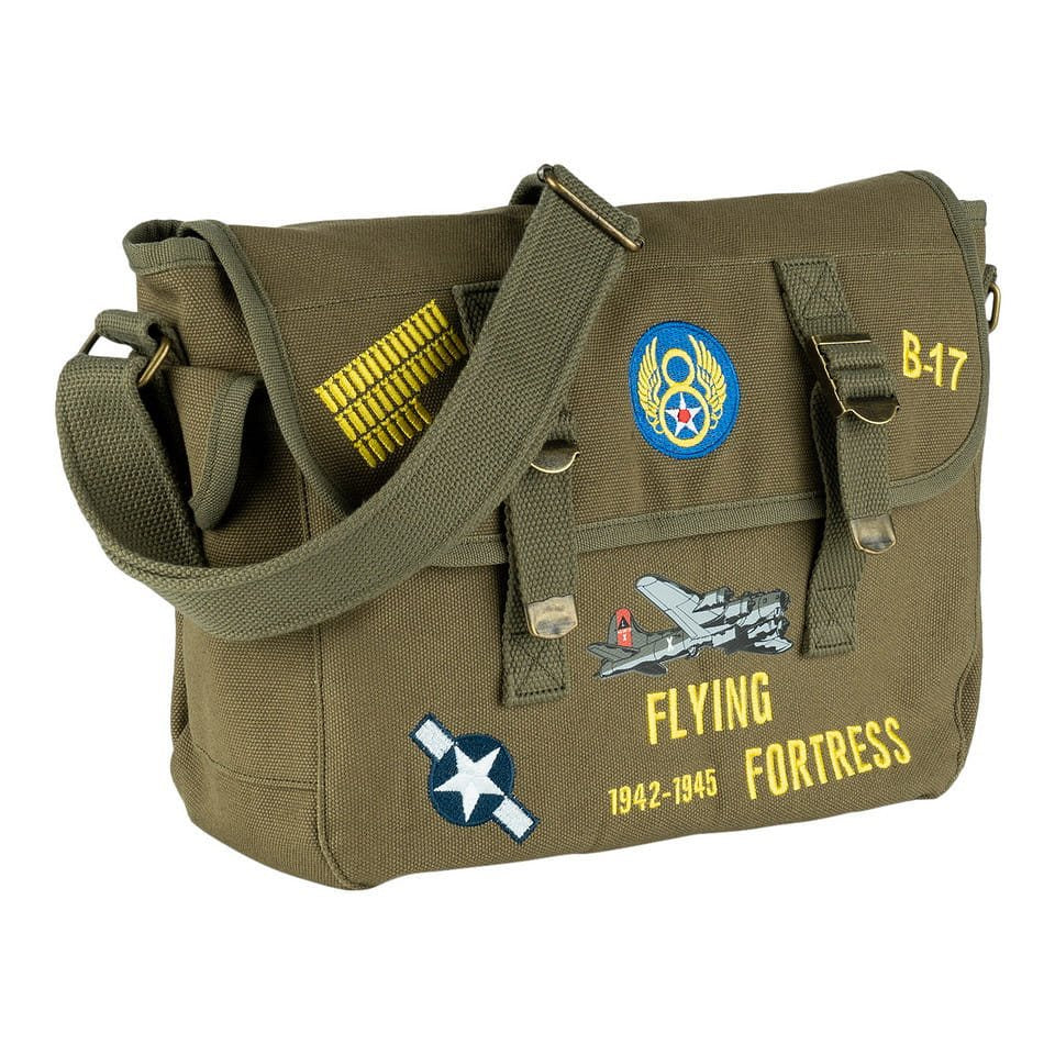 Bolsa bandolera de lona con ilustración del bombardero B-17 Flying Fortress