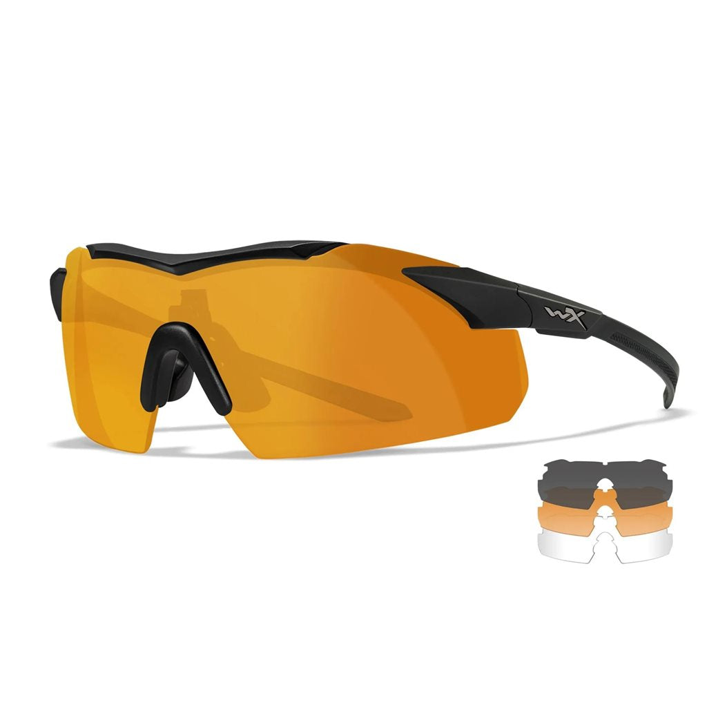 Gafas de tiro WX VAPOR con 3 lentes y montura negra