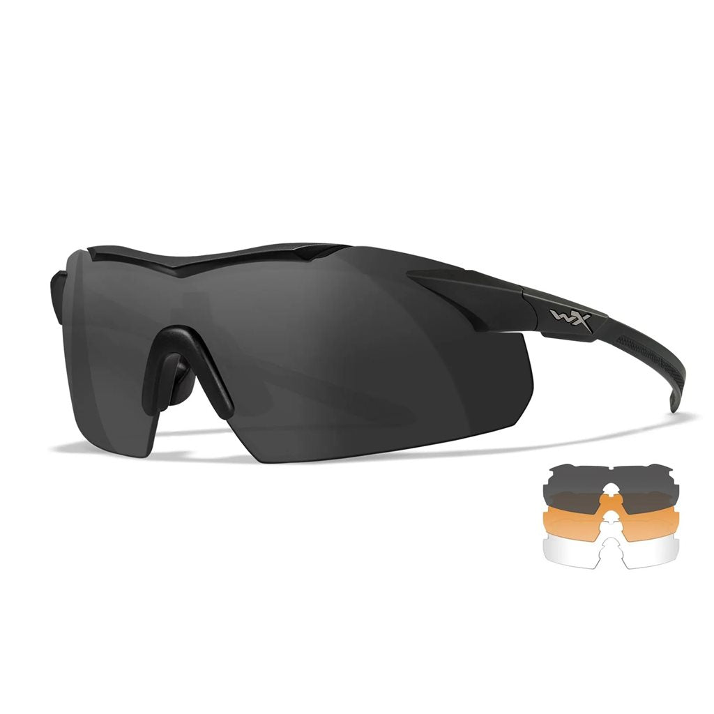 Gafas de tiro WX VAPOR con 3 lentes y montura negra