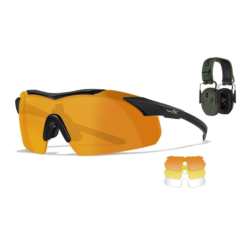 Set de gafas WX VAPOR COMM y auriculares electrónicos M300 EARMOR