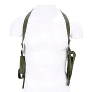 Funda axilar para pistola De Luxe verde FOSCO en nylon con bolsillo para cargador