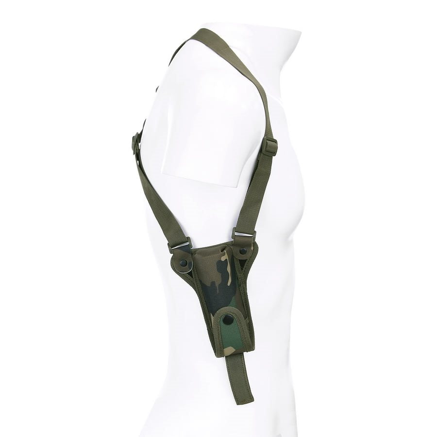 Funda axilar para pistola De Luxe verde FOSCO en nylon con bolsillo para cargador