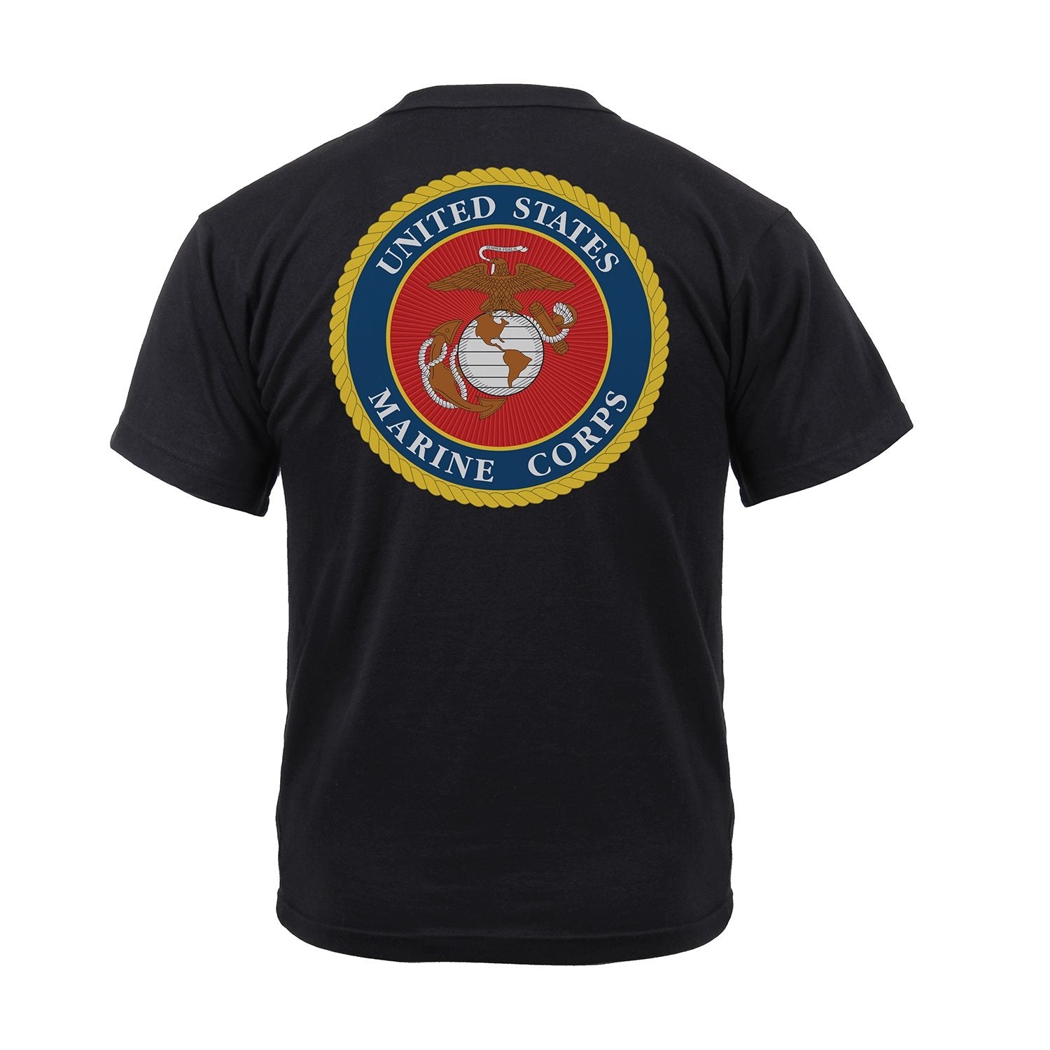 Camiseta negra MARINES VETERAN con estampado frontal y emblema en la espalda