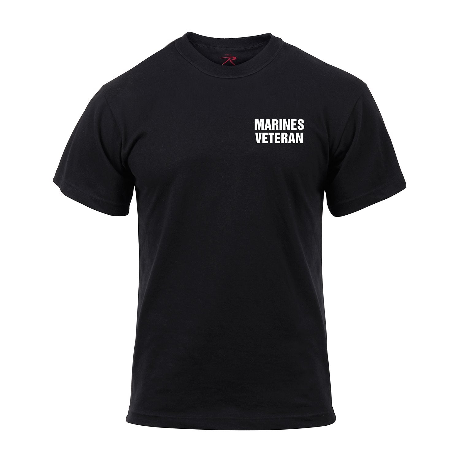 Camiseta negra MARINES VETERAN con estampado frontal y emblema en la espalda