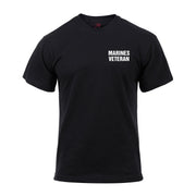 Camiseta negra MARINES VETERAN con estampado frontal y emblema en la espalda