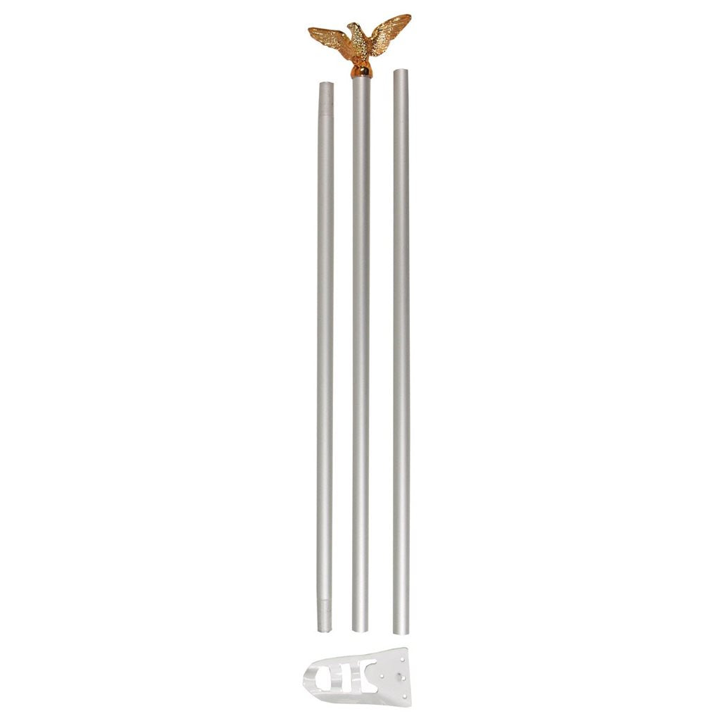 Mástil de bandera 180 cm blanco con águila dorada