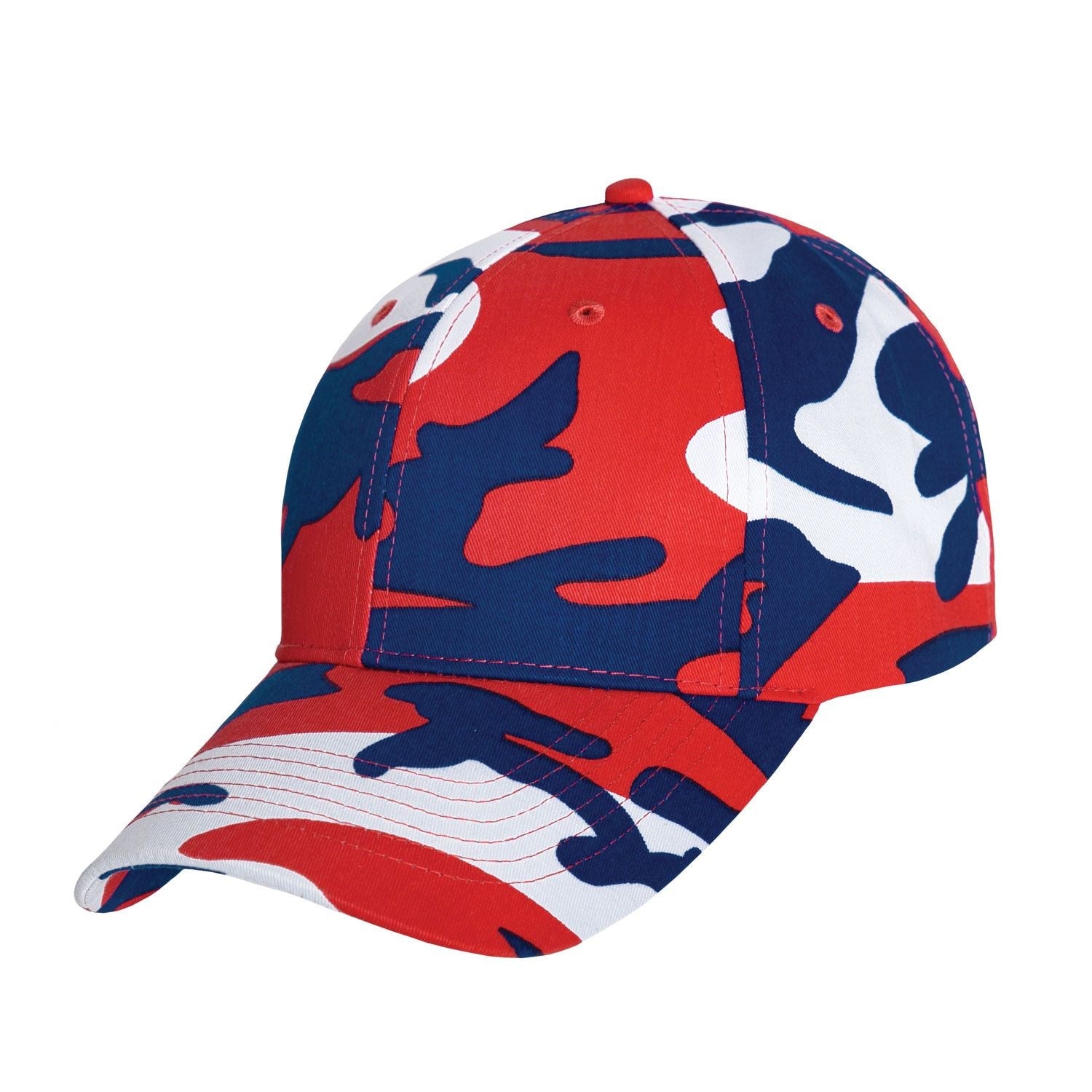 Gorra de béisbol Supreme Low en camuflaje rojo, blanco y azul