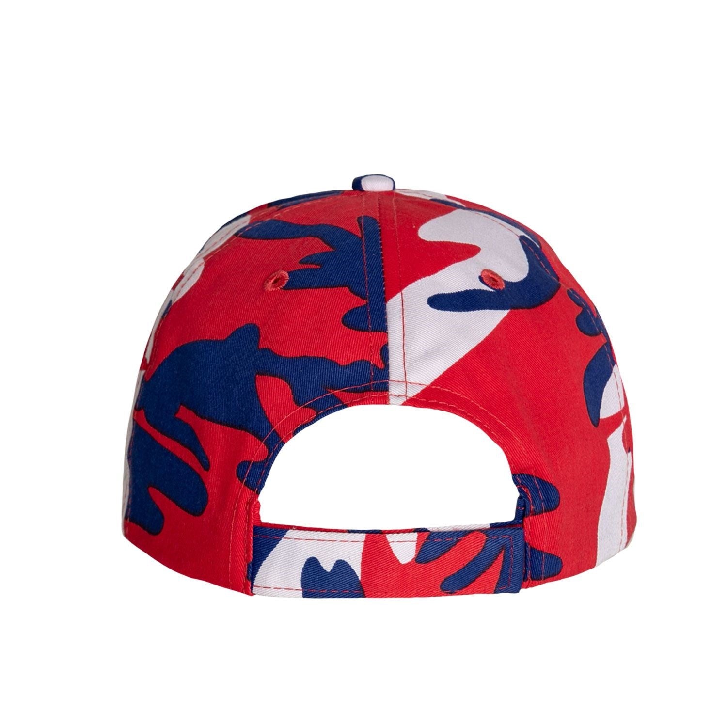 Gorra de béisbol Supreme Low en camuflaje rojo, blanco y azul