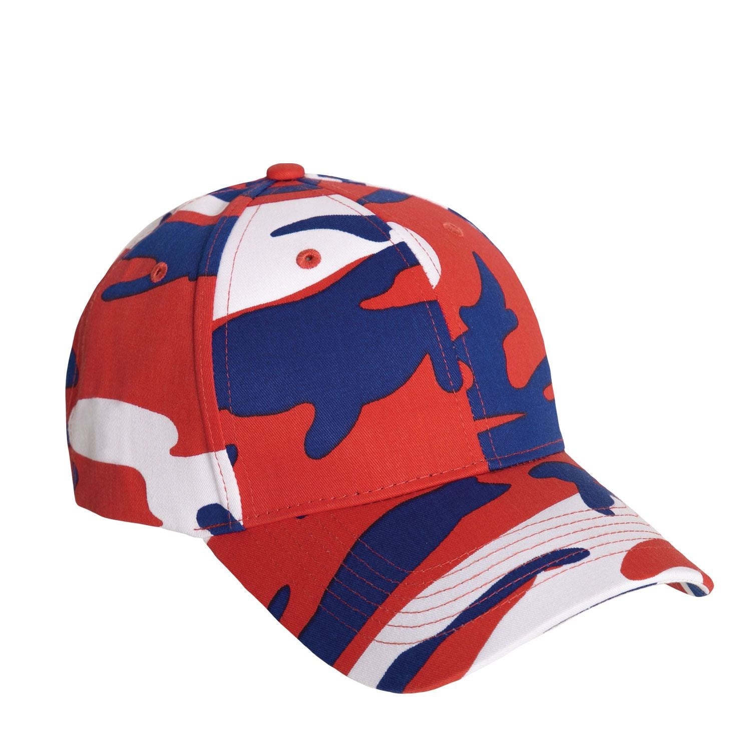 Gorra de béisbol Supreme Low en camuflaje rojo, blanco y azul