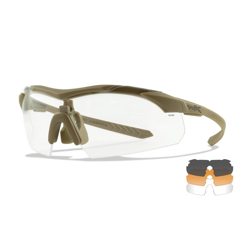 Gafas de tiro WX VAPOR con 3 lentes y montura negra