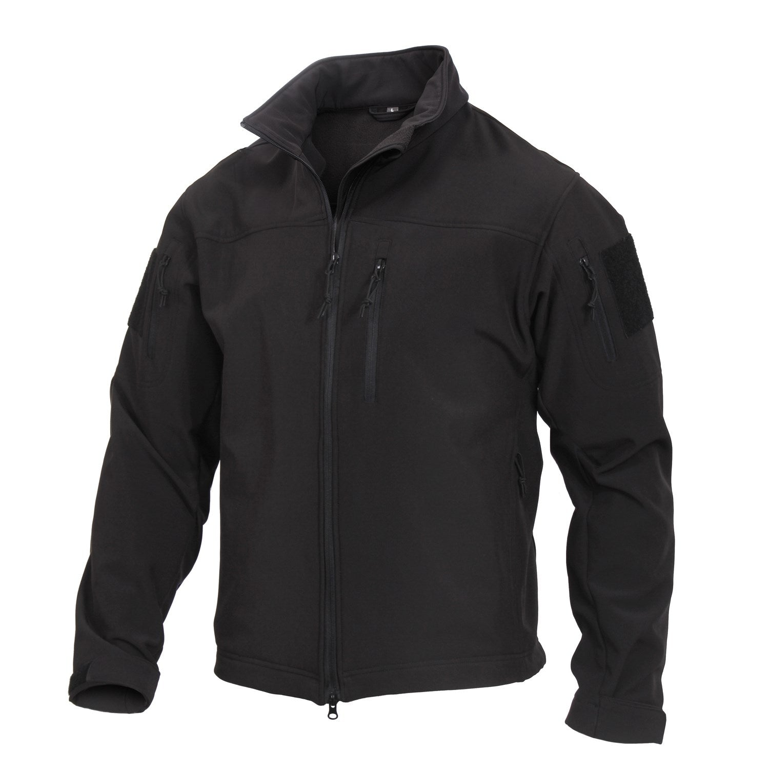 Chaqueta STEALTH OPS softshell negra, vista frontal