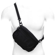 Bolso/riñonera EDC negra en Cordura 500D con correa desmontable y sistema modular externo
