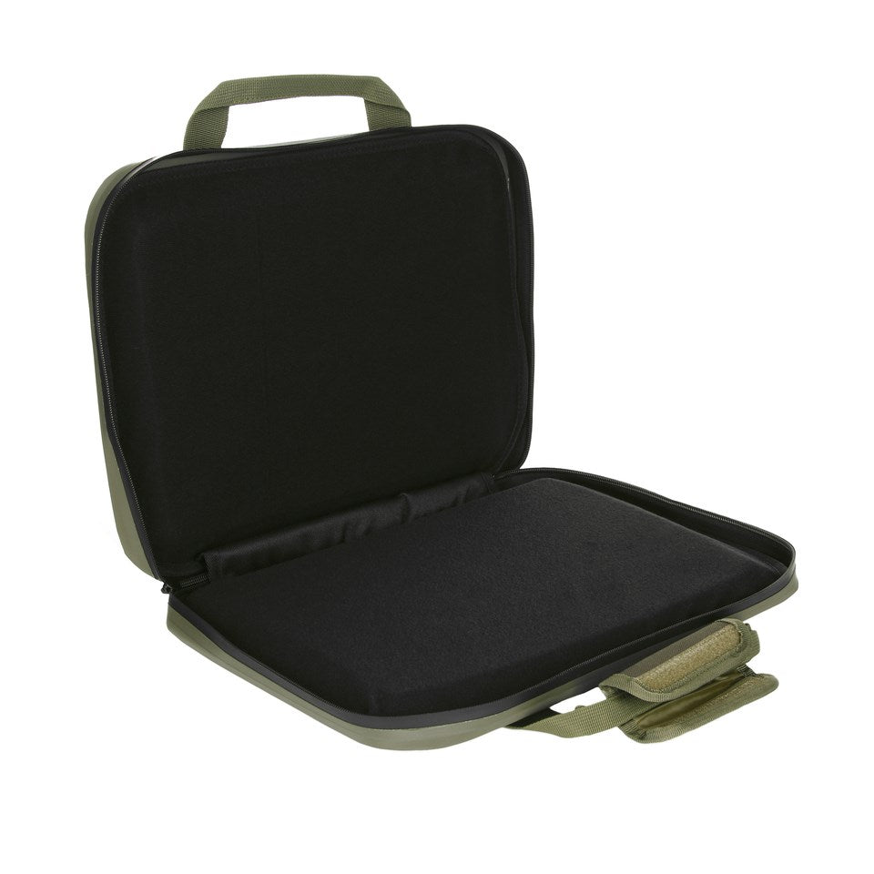 Bolsa impermeable verde para pistola o portátil, interior 390×290 mm, exterior 400×300×50 mm, 100% PVC
