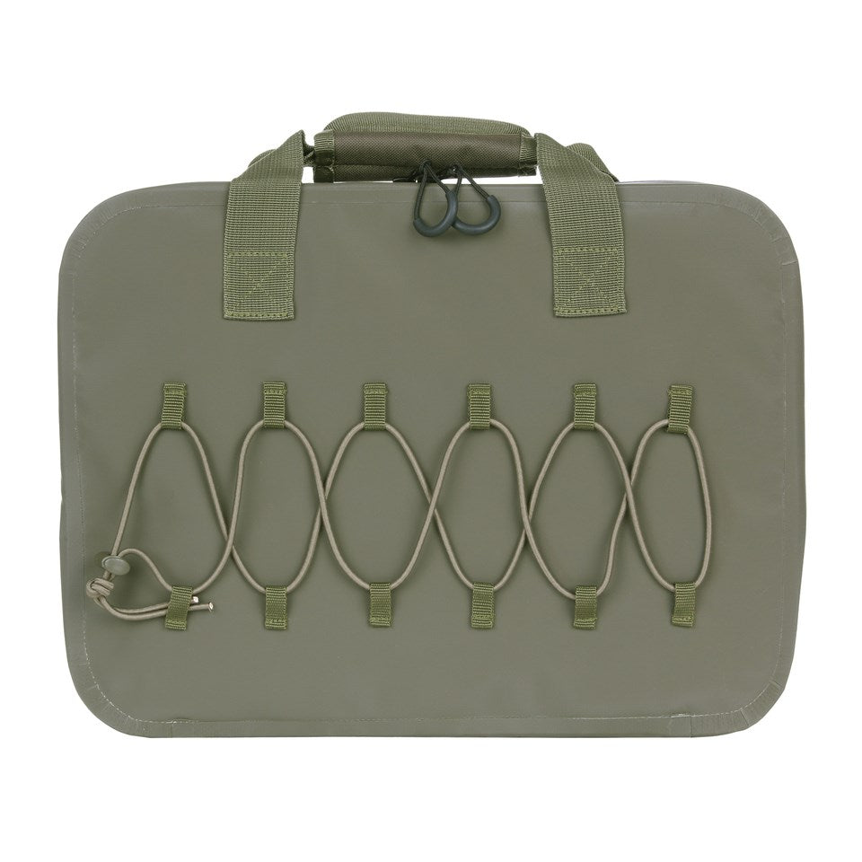 Bolsa impermeable verde para pistola o portátil, interior 390×290 mm, exterior 400×300×50 mm, 100% PVC