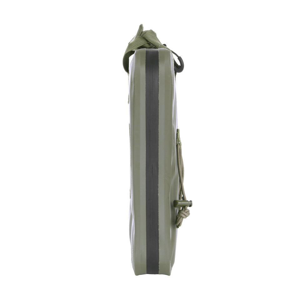 Bolsa impermeable verde para pistola o portátil, interior 390×290 mm, exterior 400×300×50 mm, 100% PVC