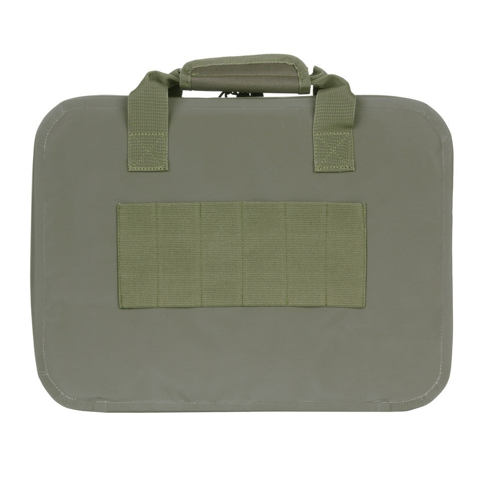Bolsa impermeable verde para pistola o portátil, interior 390×290 mm, exterior 400×300×50 mm, 100% PVC