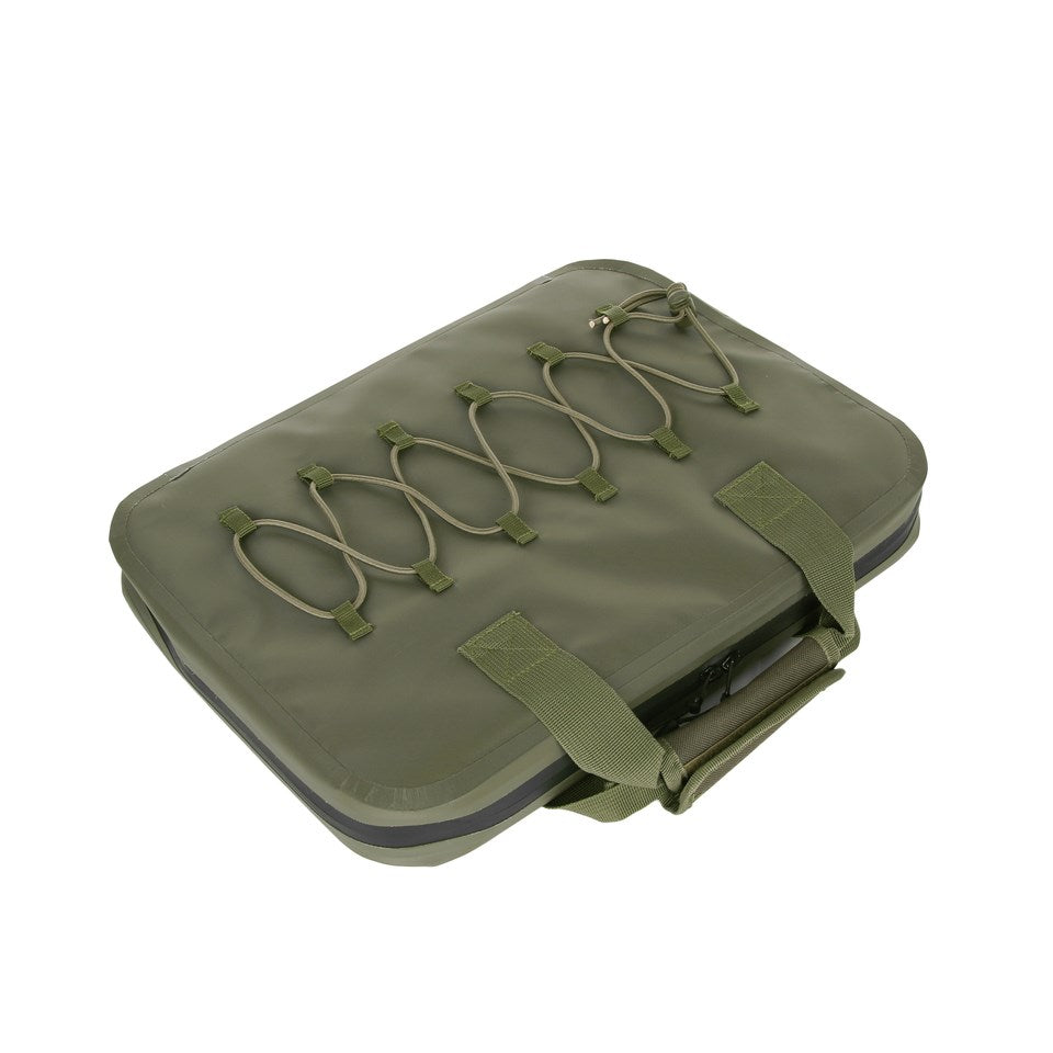 Bolsa impermeable verde para pistola o portátil, interior 390×290 mm, exterior 400×300×50 mm, 100% PVC