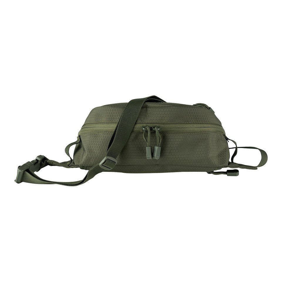 Riñonera HEXAGON FANNY negra con bolsillo de malla y sistema modular para accesorios