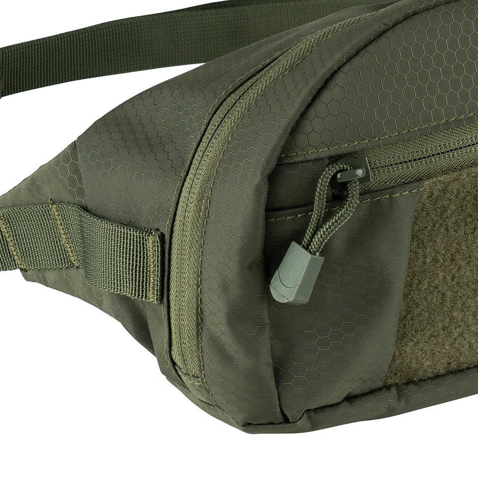 Riñonera HEXAGON FANNY negra con bolsillo de malla y sistema modular para accesorios