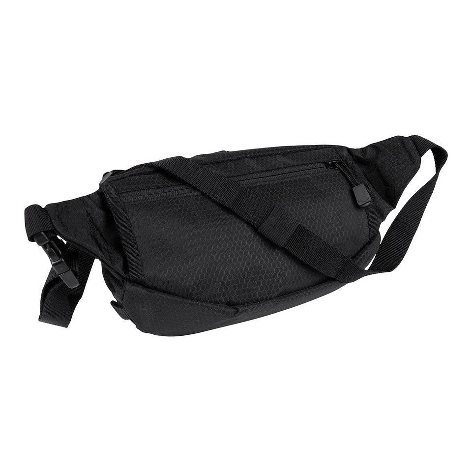 Riñonera HEXAGON FANNY negra con bolsillo de malla y sistema modular para accesorios