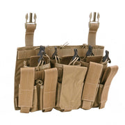 Plataforma delantera FAST para 3 cargadores de pistola y 3 M4 en color Coyote, Cordura 500D